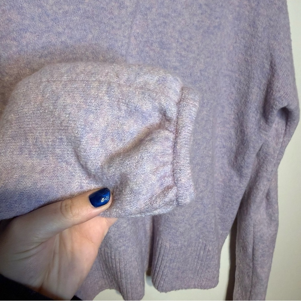 MADEWELL Payton Pullover Sweater in Coziest Yarn Heather Lilac Size Large Wool - Picture 6 of 9